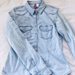 light denim long sleeve shirt